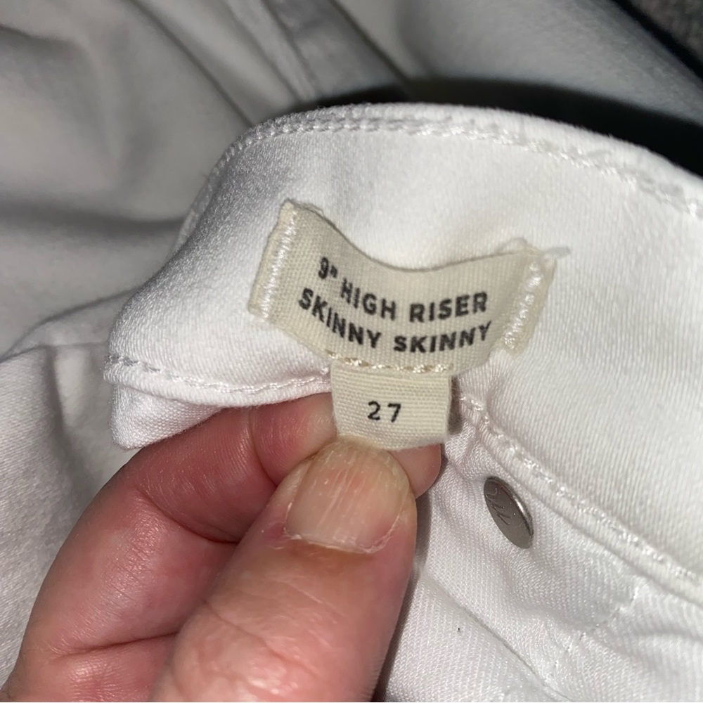 Madewell 9" High Riser Skinny Jeans stretch denim white size 27 4 - Picture 5 of 6